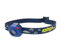 Ledlenser KIDLED4R - Lampe frontale pour enfants rechargeable, 3 couleurs LED, bleu police, légère, fonction d'arrêt automatique, clip pour sac à dos - Idéale pour lire, camper, cadeau pour enfants