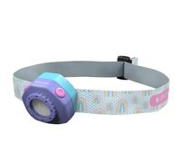 Ledlenser KIDLED4R Lampe frontale LED pour enfant en violet | Lampe frontale à économie d'énergie rechargeable | 4 modes de couleur et fonction clignotant | Lampe frontale pour enfants garçons | Lampe