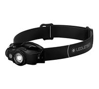 LEDLenser Lampe Frontale LED MH4 d'extérieur, Noir, Rechargeable Batterie, 400 lumens, autonomie maximale de 35h, lumière Rouge, Peut fonctionner 1 Pile AA, Clip métallique, Chasse, pêche