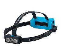 Ledlenser NEO9R Lampe frontale LED rechargeable 1200 lumens avec sangle de poitrine et bandeau réfléchissant Noir/bleu