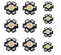 LEDLOCLB 10 Pièces 1W 3W 5W Haute Puissance Rouge/jaune/bleu/vert/blanc/blanc Chaud/blanc Froid/ultraviolet/lampe Émettrice De LED À Spectre Complet 20mm PCB Noir,Blanc Chaud,3W