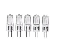 LEDLOCLB 5 Pièces Ampoule Halogène GY6.35 12V 50W Pour Lampe De Microscope De Projecteur Perles De Filament De Tungstène Halogène Lumière Blanche Chaude,GY6.35 Base,12V-50W