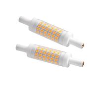 LEDLOCLB R7S LED Bulb 78mm 5W, Ceramic Body with 60pcs 2835 SMD Chips,Dimmable,Good Heat Dissipation,for Flood Light Landscape Work Lamp(78MM 230V 5W 2pcs/Warm White 2700K)