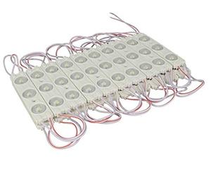 LEDLUX Bande de 20 pièces Module brique LED, DC 12 V IP67 avec lentille agrandissement, angle 160 degrés pour faire des lettres enseigne (blanc froid 6000 K)