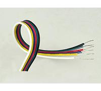 LEDLUX CL6022 Câble fil électrique Penta Polaire 6 x 0,25 mm² pour bande LED RGBWW RGB + CCT 1 mètre