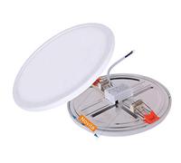 LEDLUX FP008AC Spot LED encastrable fin rond 8 W diamètre 120 mm modèle spécial avec clip réglable et diamètre de trou adaptable de 50 mm à 100 mm (blanc chaud 2700 K)