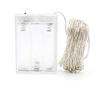 LEDLUX Guirlande lumineuse à piles avec fil en cuivre, IP67, 4,5 V, pour décorations de Noël, fêtes (blanc chaud jaune, 100 LED 10 mètres)