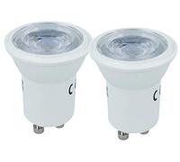 LEDLUX Lot de 2 mini ampoules LED GU10 Ø35 mm, 2 W 180 lm, faisceau 38° satiné, H46 mm (blanc chaud 3000 K)