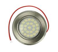 LEDLUX Mini spot LED encastrable dimmable, variateur tactile, 12 V 24 V 3 W, trou rond 60 mm (nickel satiné, 3 000 K)