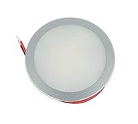 LEDLUX Mini Spot LED encastrable rond 5 W AC/DC 12 V DC 24 V Trou 60 mm Dimmable PWM (aluminium satiné, 3000 K)