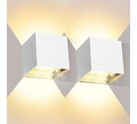 LEDMO 2 Pack Applique Murale Interieur/Exterieur 12W Appliques Murales 3000K Blanc Chaud Lampe Aplique Mural Moderne Design Etanche IP65