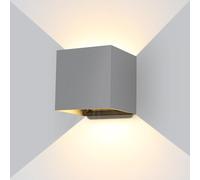 ledmo 20W Applique Murale Interieur/Exterieur 2000LM Avec Angle de Faisceau Réglable Gris Appliques Murales LED 3000K Blanc Chaud Lampe Murale Etanche IP65.