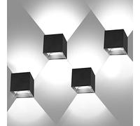LEDMO 4 Pièces Applique Murale Interieur/Exterieur 12W 6000K Applique Murales Exterieur Angle de faisceau réglable Lampe Murale Etanche IP65