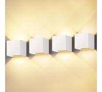 ledmo 4Pack 20W Appliques Murales Exterieur LED Blanc Chaud 3000K Applique Mural Intérieure Angle de faisceau réglable Etanche IP65.