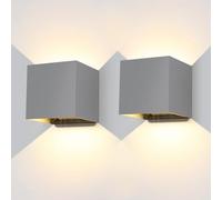 ledmo Applique Murale Exterieur Led, 20W 3000K Lampe Murale Intérieure Gris, Angle de Faisceau Réglable, Éclairage Extérieur de Façade en Aluminium, Ip65 étanche pour Salon Chambre Escalier.