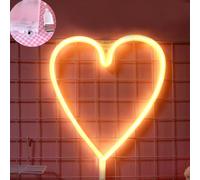 LEDNeon Light USB/Battery Operated Neon Sign Decorative Lights Wall Decor for Christmas Thanksgiving Birthday Party Wedding Children Baby Bedroom Bar (Heart Shaped-White)