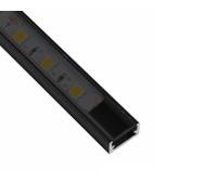 ledomec Bande LED fine en aluminium 2 m 14 x 7 mm noire avec couvercle (2 m noir, couvercle noir)