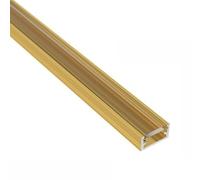 ledomec LED Profilé en aluminium fin (14 x 7 mm) en or avec cache (2 m doré - Cache transparent)