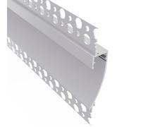 ledomec Profilé d'encastrement | Barre de construction sèche Rigips EINPUTZ-FLAT J Bande LED + cache (profilé de 1 m avec cache transparent)