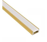 ledomec Profilé LED fin en aluminium - 14 x 7 mm - Doré - Avec cache mat - 1 m - Doré