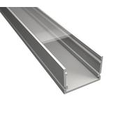 ledomec Profilé LED WIDE-30 en aluminium blanc pour bandes LED avec cache transparent, construction extra large de 30 mm (profilé blanc de 1 m + cache transparent)