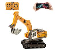 Ledovan 1:64 RC Pelleteuse télécommandée pour enfants, avec pelle en métal, 2,4 GHz, véhicules de chantier avec lumière et effets sonores, rotation à 320 °, jouet voiture
