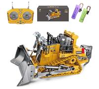 Ledovan Bulldozer télécommandé, pelleteuse, voitures jouet avec lumières et effets sonores, pelleteuse en métal, cadeaux pour garçons et filles