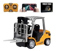 Ledovan Jouet pelleteuse télécommandée 1:64, 2,4 GHz, lumière et effets sonores pour enfants, mini chariot élévateur avec fourches de charge, palette, véhicules de construction, jouet voiture pour