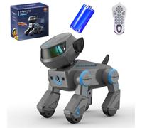 Ledovan Robot chien - Jouet télécommandé pour enfants de 3 à 12 ans - Toucher interactif - Chien robot intelligent - Chanter et danser - Programmation intelligente - Pompes à main - Gris