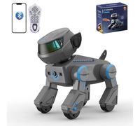 Ledovan Robot Chien - Jouet télécommandé pour Enfants de 3 à 12 Ans - Toucher interactif - Chien Robot Intelligent - Chanter et Danser - Programmation Intelligente - Pompes à Main - Gris