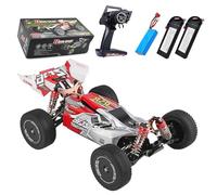 Ledovan Voiture télécommandée 1:14 - 60 km/h - Monster truck RC - Haute vitesse - Pour adulte - 2,4 GHz - All Terrain RC Crawler Buggy - 4WD Off Road Drift - 3 batteries (rouge)