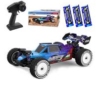 Ledovan Voiture télécommandée sans balais 100 km/h, voiture de course étanche 1:12, 2,4 GHz, buggy tout terrain, pour adultes, 4WD haute vitesse, camion monstre RC tout-terrain, 3 batteries (bleu)