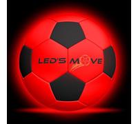 LED'S MOVE - Ballon de Football Lumineux à LED - Ballon de Football Lumineux avec Lumière - Glow in The Dark - Jouet Lumineux - Ballon Lumineux Taille 5 - Modèle LS2 Traditionnel (Football)