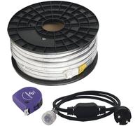 LED'S WORK Tuyau lumineux LED de 50 m - 370 W - 40 000 lm - 5000 K - Avec câble d'alimentation de 230 V