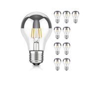 ledscom.de 10 ampoules LED E27 pour miroir de courtoisie A60, 2600 K (blanc chaud), 399 lm, 4,3 W, 230 V - Ampoules « Silberkopf » - non gradables