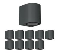ledscom.de 10 pièces Applique ALSE pour l'extérieur, IP54, Downlight, anthracite mat, ronde, 1x GU10 max. 35W