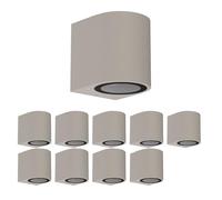 ledscom.de 10 pièces Applique ALSE pour l'extérieur, IP54, Downlight, gris mat, ronde, 1x GU10 max. 35W