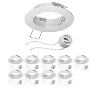 ledscom.de 10 pièces cadre d'encastrement au plafond FERE, rond, blanc brillant (GU10/MR16/GU5,3/50mm) in ouille GU10
