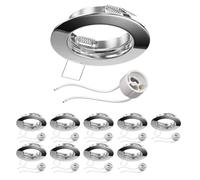ledscom.de 10 pièces cadre d'encastrement au plafond FERE, rond, chrome brillant (GU10/MR16/GU5,3/50mm) in ouille GU10