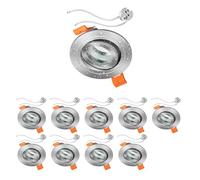 ledscom.de 10 pièces cadre d'encastrement pour plafond de salle de bain ERID, pièce humide, salle de bain, IP44, rond, orientable, aluminium mat, douille GU5.3 incluse