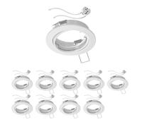 ledscom.de 10 pièces cadre d'encastrement pour plafond FERE cadre d'encastrement blanc mat pivotant (LED/halogène/MR16/50mm) incl. douille GU5.3