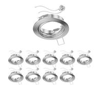 ledscom.de 10 pièces cadre d'encastrement pour plafond FERE cadre d'encastrement chromé mat pivotant (LED/halogène/MR16/50mm) douille GU5.3 incluse