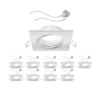 ledscom.de 10 pièces cadre d'encastrement pour plafond RIR cadre d'encastrement blanc mat angulaire pivotant (LED/halogène/MR16/50mm) in ouille GU5.3