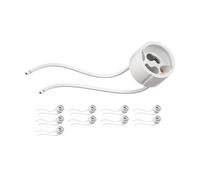 ledscom.de 10 pièces douille GU10, céramique, blanc, 230V AC, max. 25W