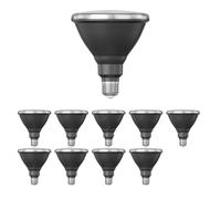 ledscom.de 10 pièces E27 ampoules LED, PAR38 cou court, blanc (4200 K), 16,1 W, 1379lm, 45°, miroir réflecteur (argent)