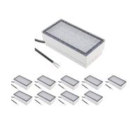 ledscom.de 10 pièces LED pavé encastré de sol CUS pour l'extérieur, IP67, carré, 20 x 10cm, 2,8 W, 251lm, blanc chaud