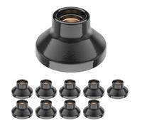 ledscom.de 10 pièces plafonnier/douille de lampe ELEKTRA, porcelaine, noir brillant, 1x E27 max. 300W