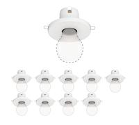 ledscom.de 10 pièces plafonnier encastré TELA, porcelaine, blanc brillant, rond, 99mm Ø, 1x E27 max. 60W