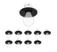 ledscom.de 10 pièces plafonnier encastré TELA, porcelaine, noir brillant, rond, 99mm Ø, 1x E27 max. 60W