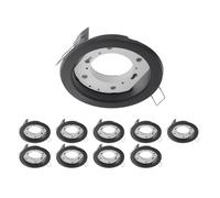 ledscom.de 10 pièces plafonnier encastré ZOBE, noir mat, rond, 107mm Ø, 1x GX53 max. 25W